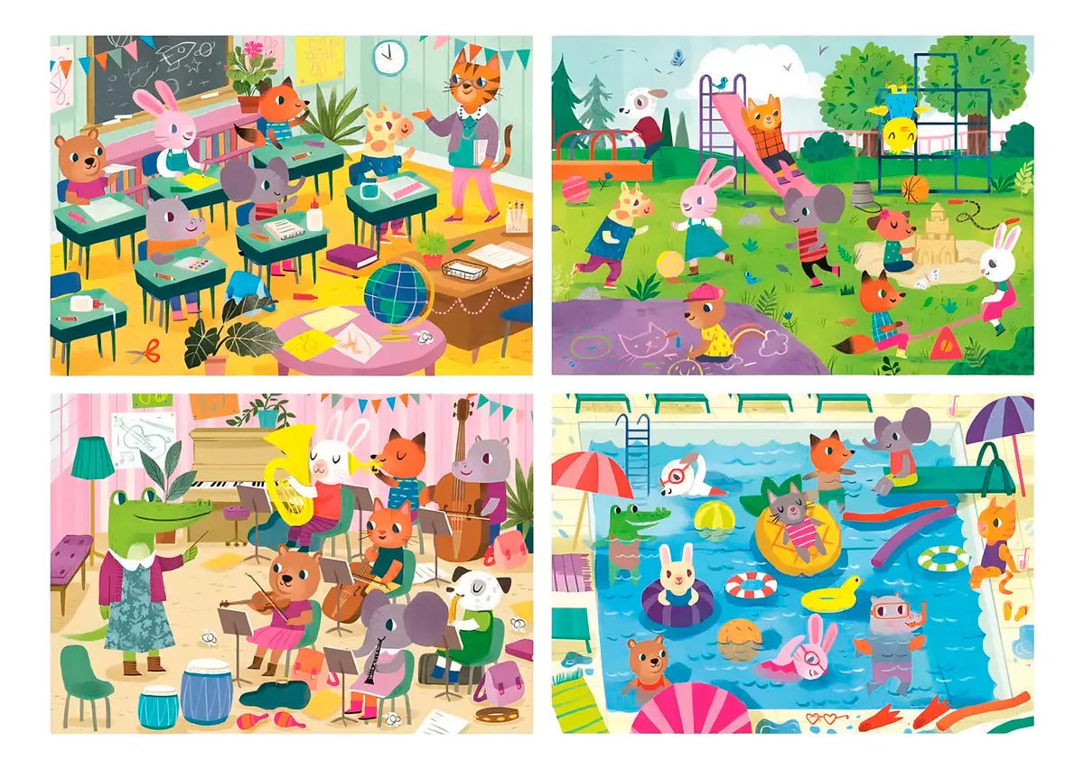 Set Puzzle Escuela Piscina Jardin Rompecabezas Educa Niños