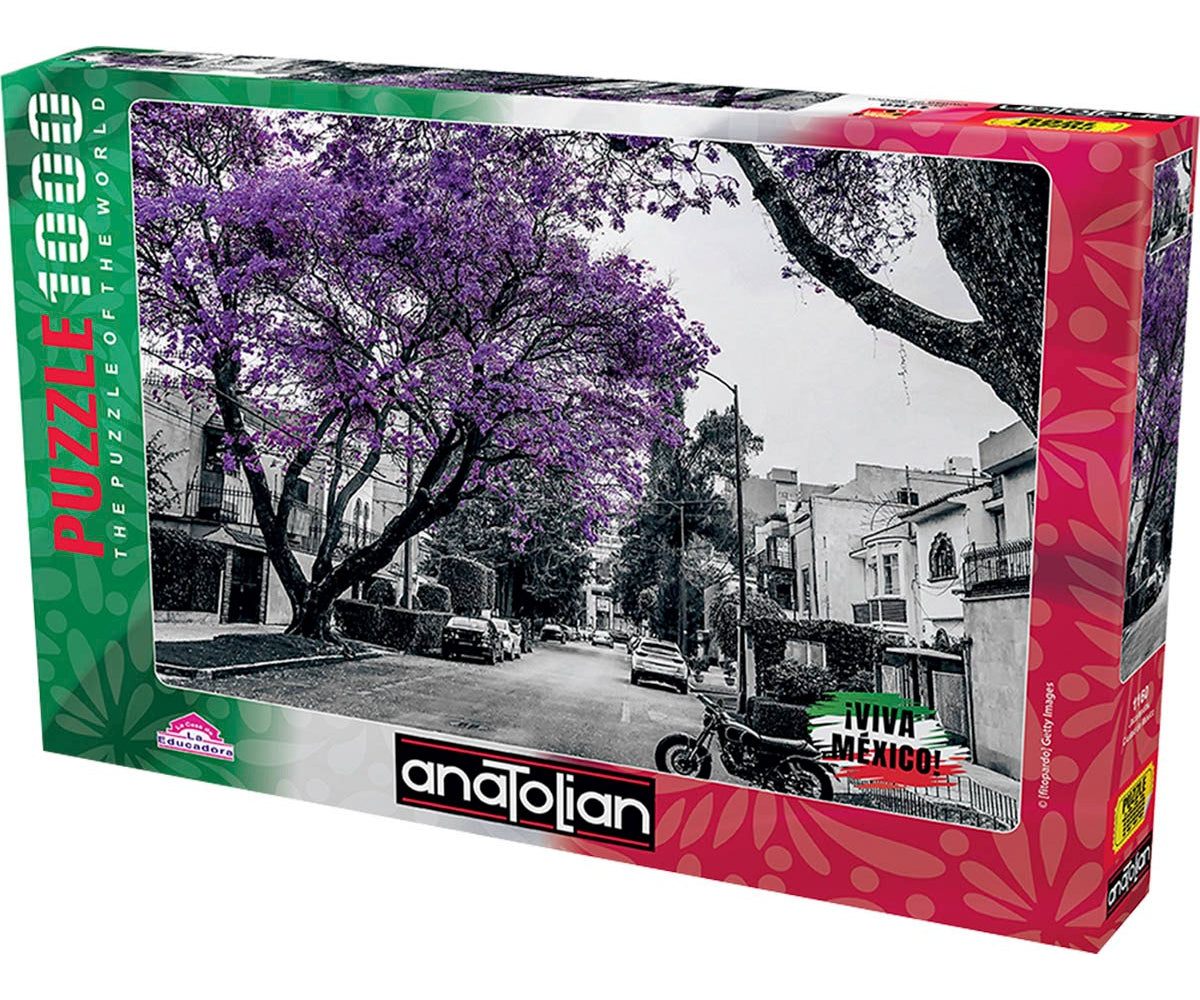 Rompecabezas Anatolian Jacarandas, Ciudad De México Colección Viva México 1000 Piezas