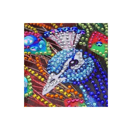 Lienzo Kit Pintura Con Diamantes Pavo Real Grupo Educar