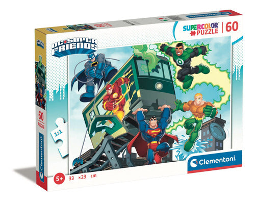 Rompecabezas Superamigos Batman Flash Superman 60 Pz Clementoni Italia Aquaman Green Lantern Linterna Verde