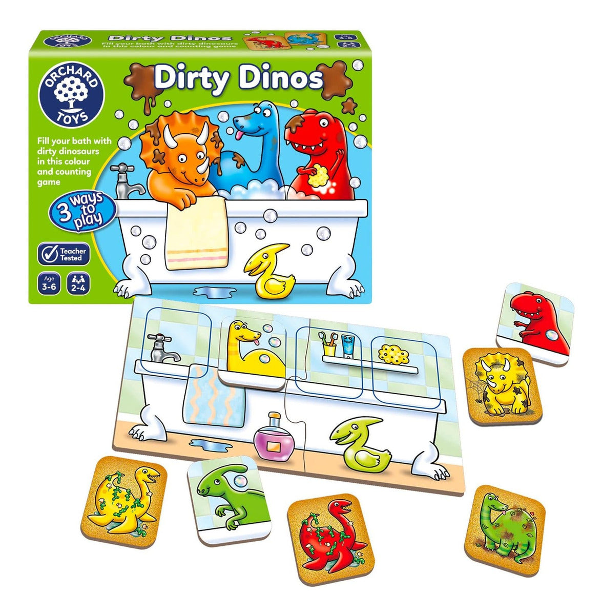 Juego Aprende Números Y Colores Dirty Dinos Orchard Toys