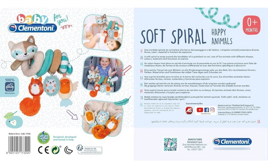 Juguete De Cuna Animales Felices Espiral Baby Clementoni