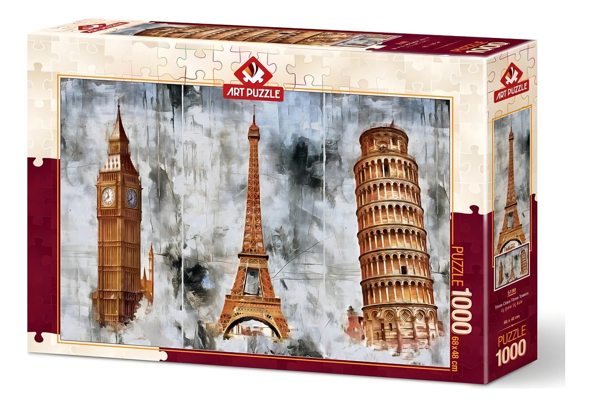 Rompecabezas 1000 Piezas Art Puzzle Big Ben Torre Eiffel Pisa