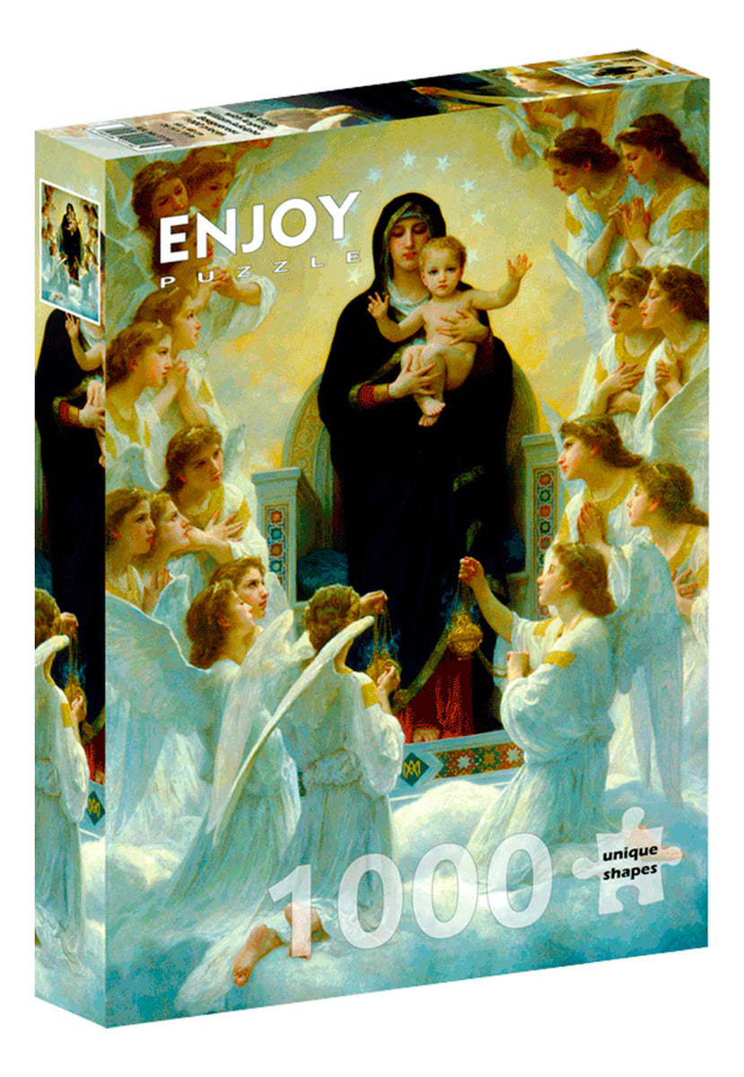 Rompecabezas Arte Virgen Con Ángeles 1000 Piezas