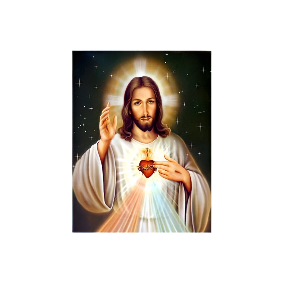Kit Pintura Diamantes Religioso Sagrado Corazón 40x50 Grupo Educar Dm-47