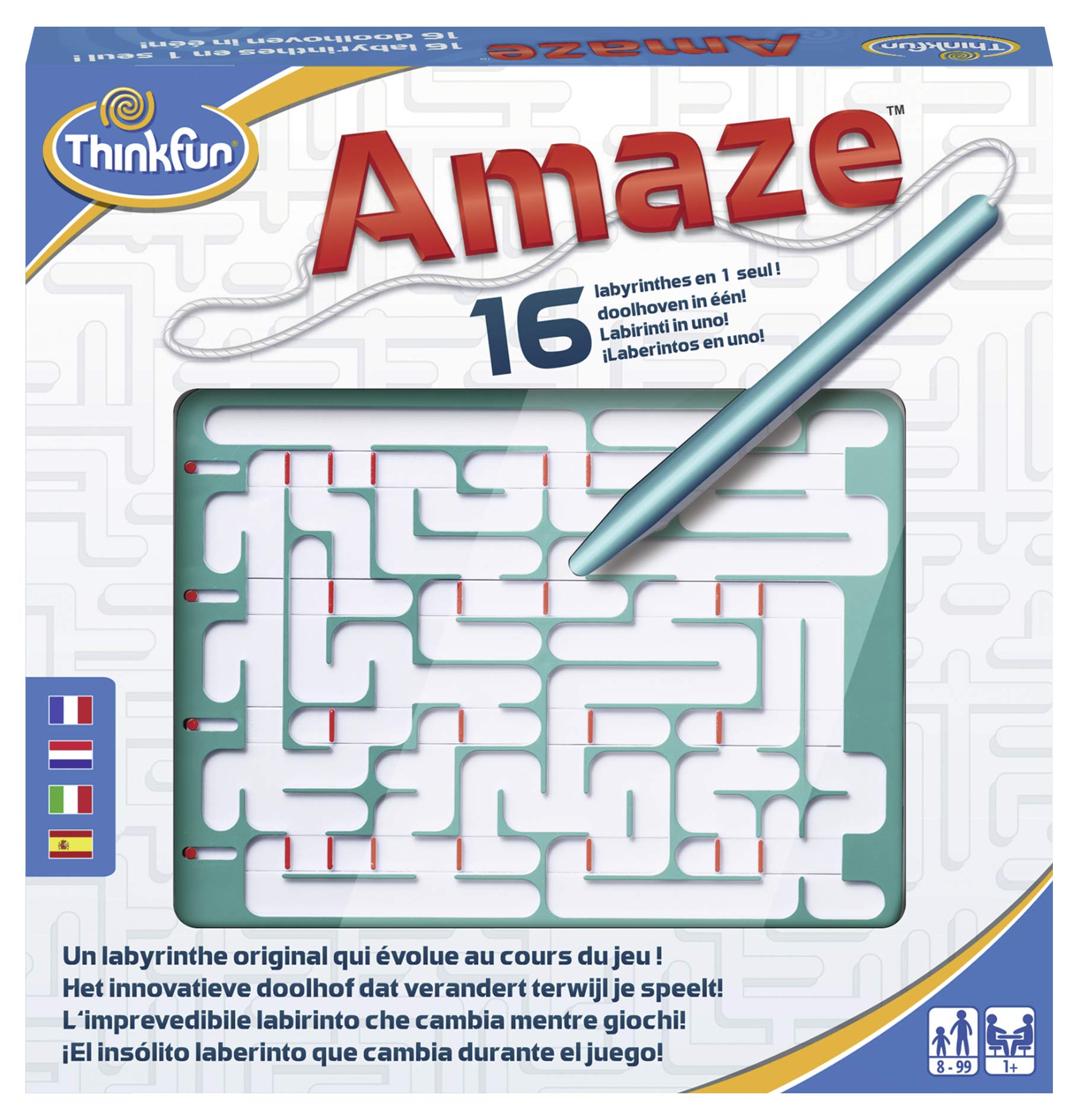 Ravensburger Amaze | Juego de Laberintos y Lógica para 1 Jugador | 16 Desafíos de Dificultad Progresiva | Ideal para Niños 8+ | Desarrolla Razonamiento y Habilidad