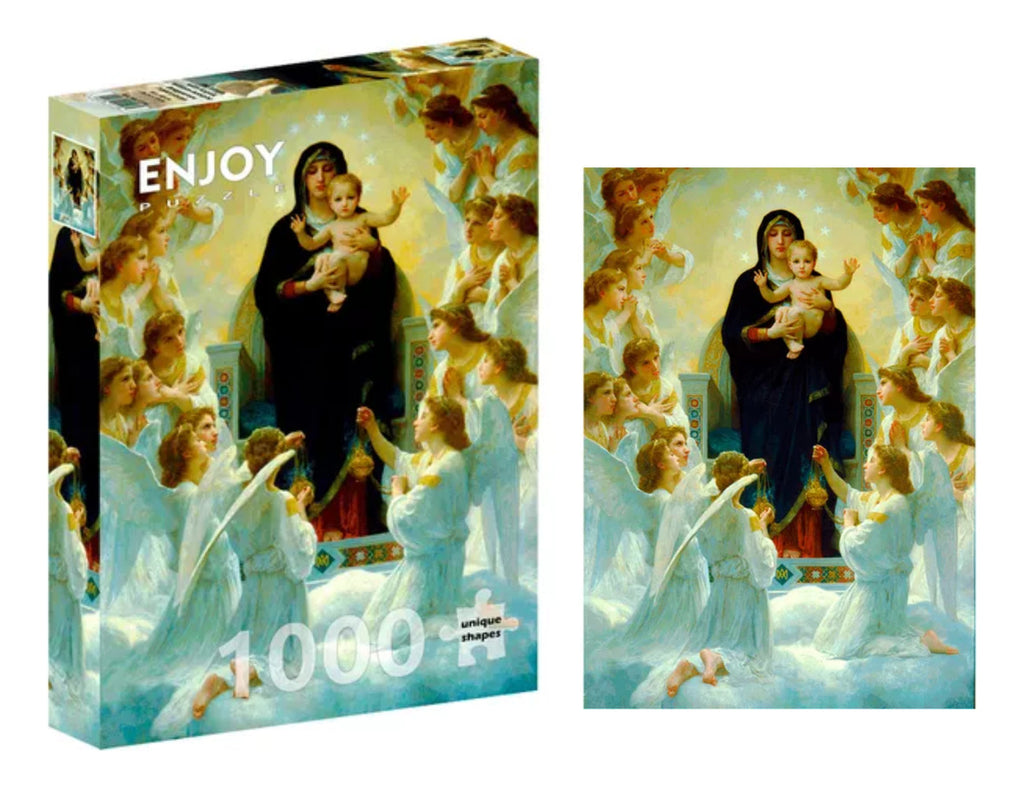 Rompecabezas Arte Virgen Con Ángeles 1000 Piezas