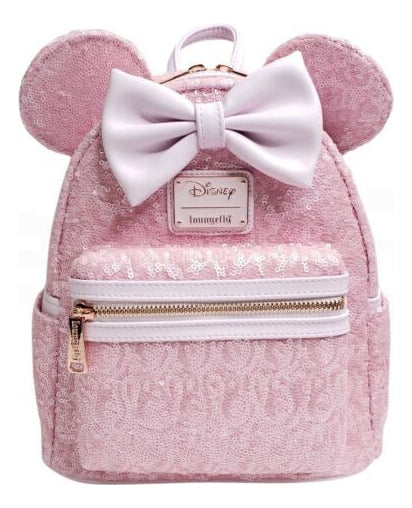 Loungefly Mini Mochila Minnie Mouse Cotton Candy Sequin