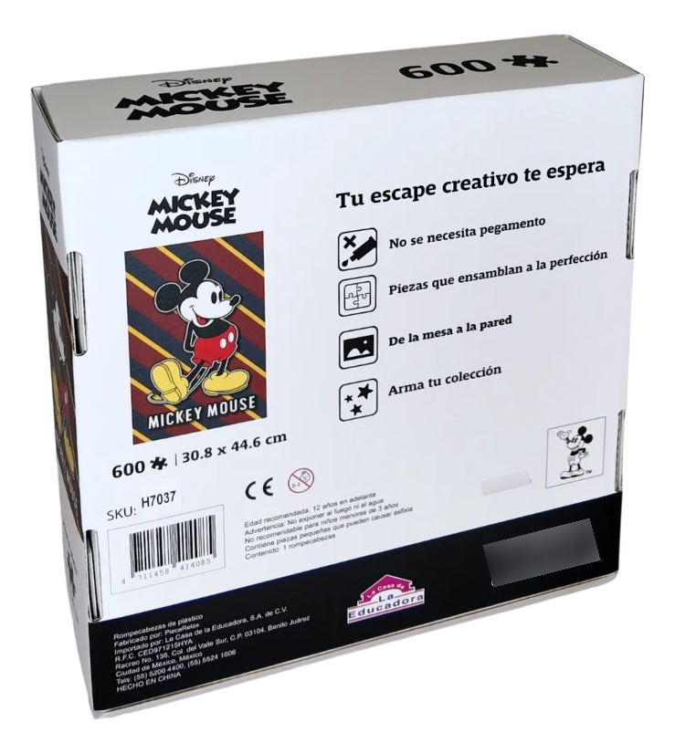 Rompecabezas Mickey University 600 Piezas De Plástico