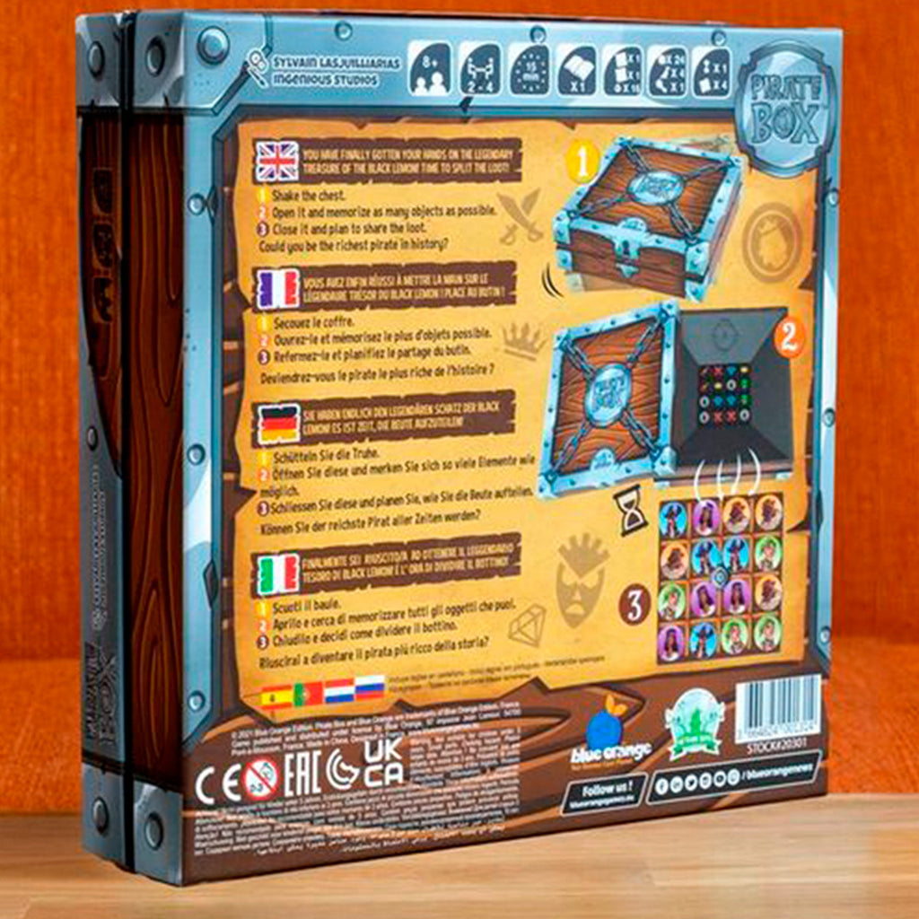 Blue Orange Pirate Box Juego De Mesa Familiar De Memoria