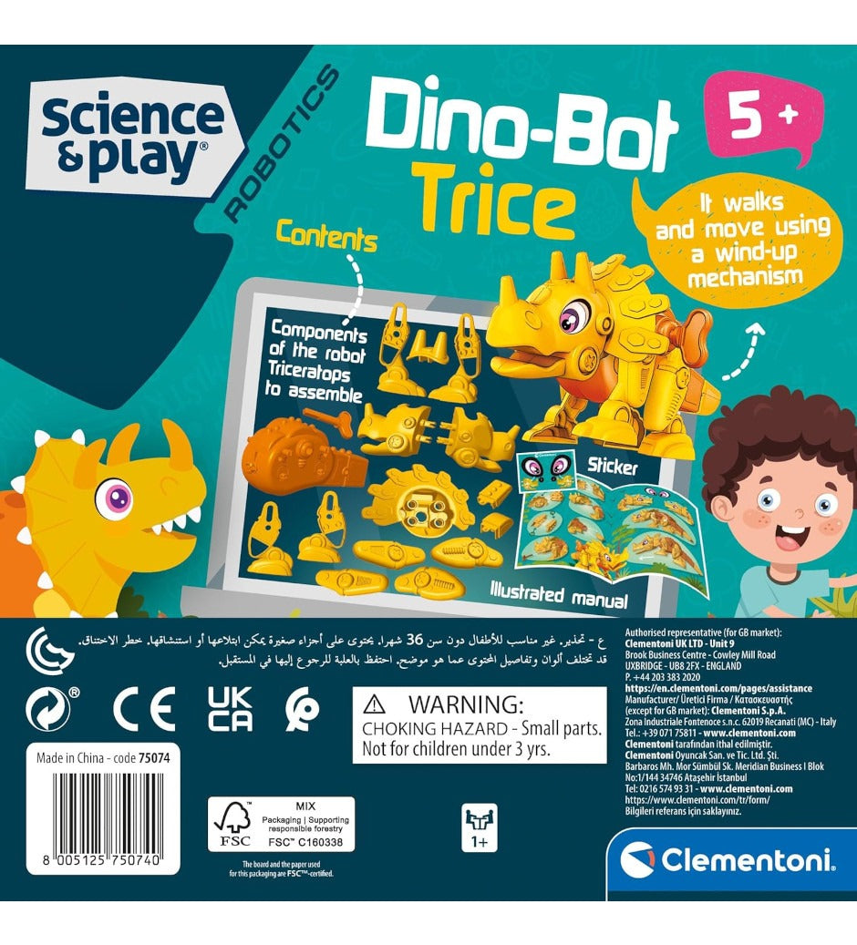 Clementonidino Bot Triceratops Set Aprender Robótica Niños