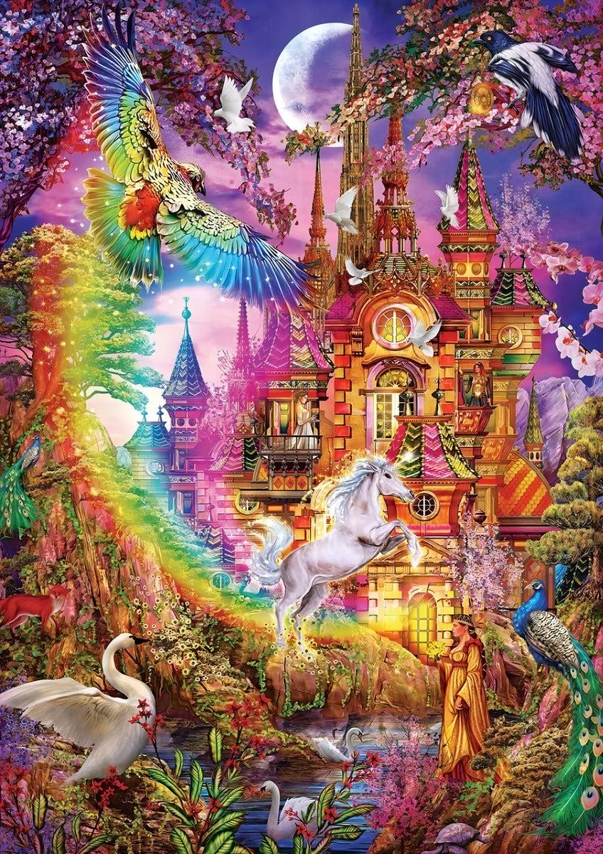 Rompecabezas 500 Piezas Arte Castillo Arcoíris Cartón Art Puzzle