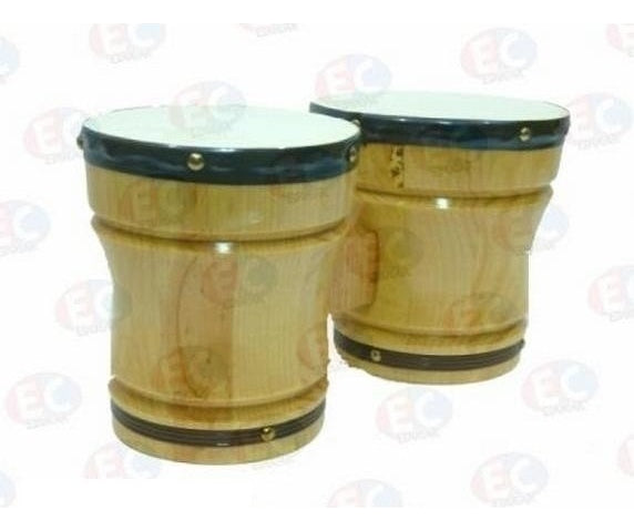 I001b Bongo Doble Grande De Madera Y Cuero 15 Cm Educar