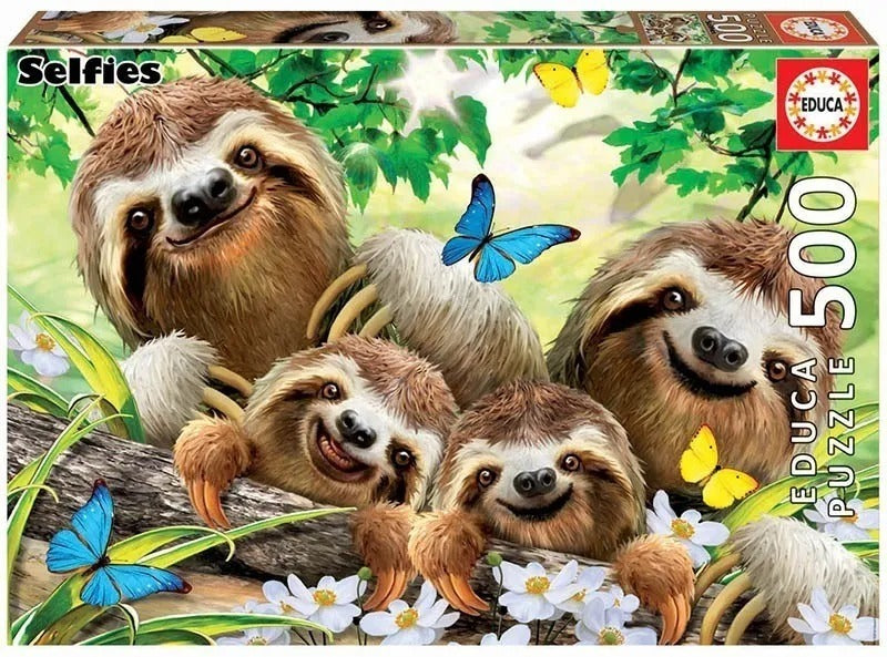 Rompecabezas Educa 500 Piezas Animales Perezosos Cartón Modelo 18450