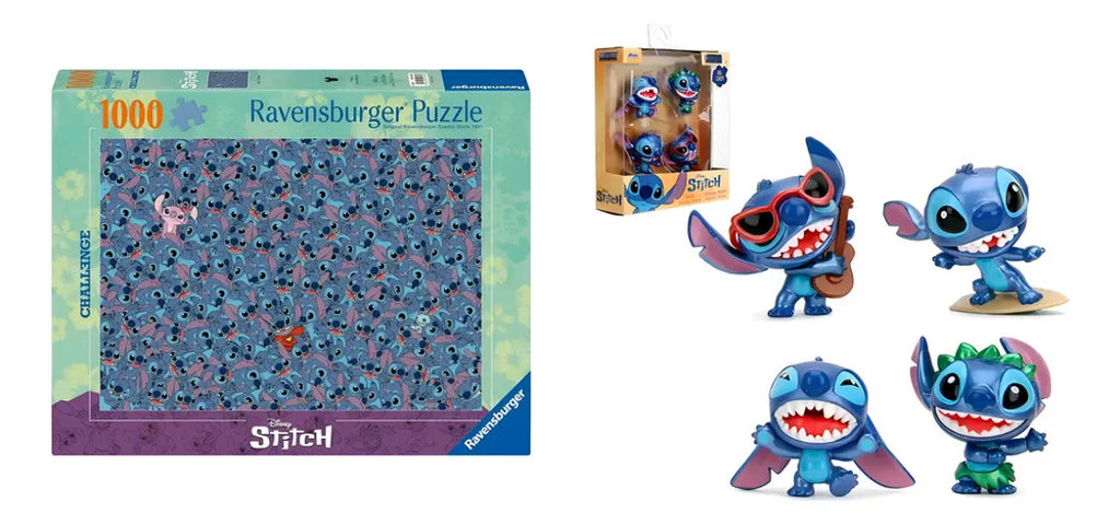 Kit Stitch: Rompecabezas Disney 1000 Pzs + Figuras Lilo & Stitch Metalfigs 2 1/2 Pulgadas