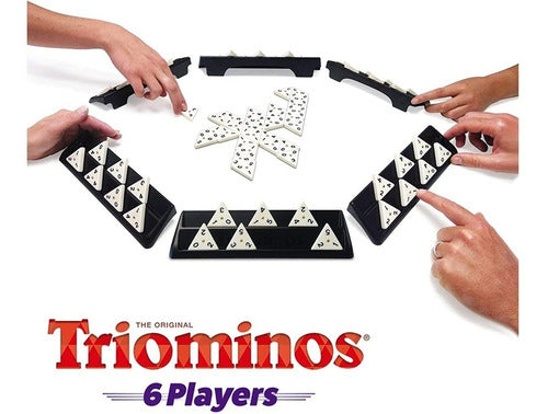 Triominos Goliath Edición Para 6 Jugadores  Juego De Mesa Familiar Con Atriles Y Fichas, Ideal Para Desarrollar Lógica Y Pasar Horas De Diversión Estratégica