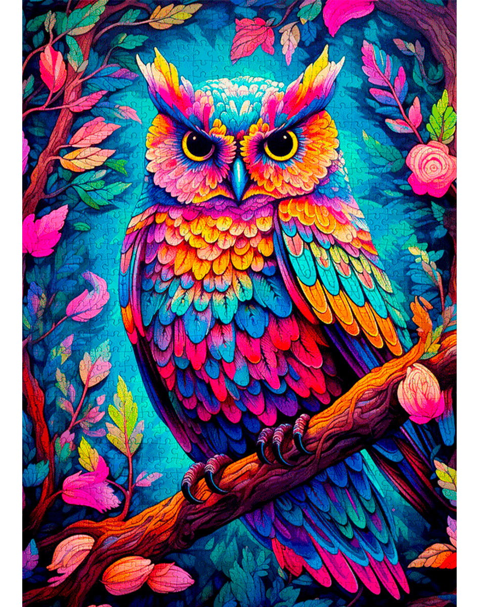 Rompecabezas Enjoy 1000 Piezas Búho De Colores