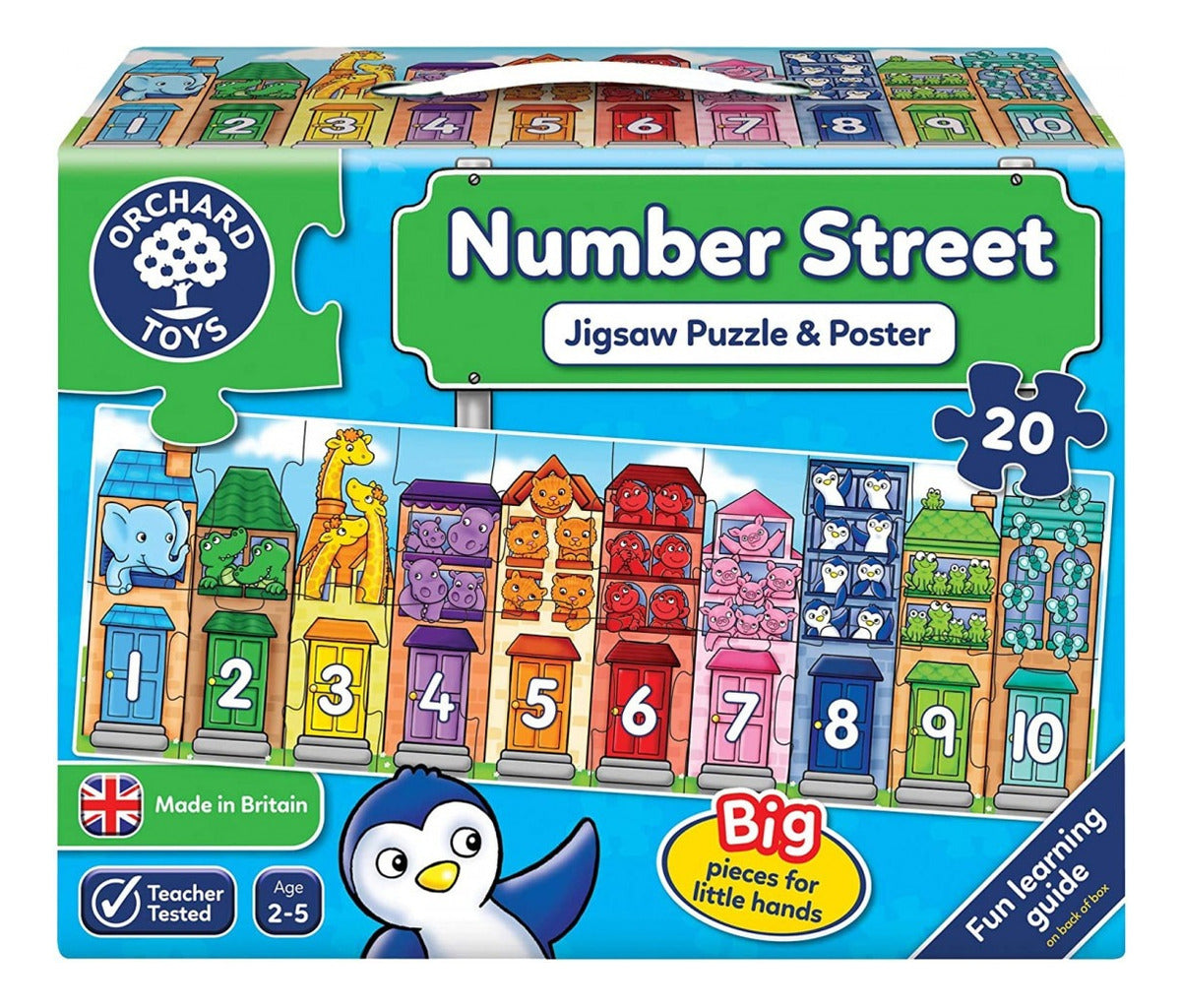 Rompecabezas Números Street Numbers Orchard Toys 20 Piezas