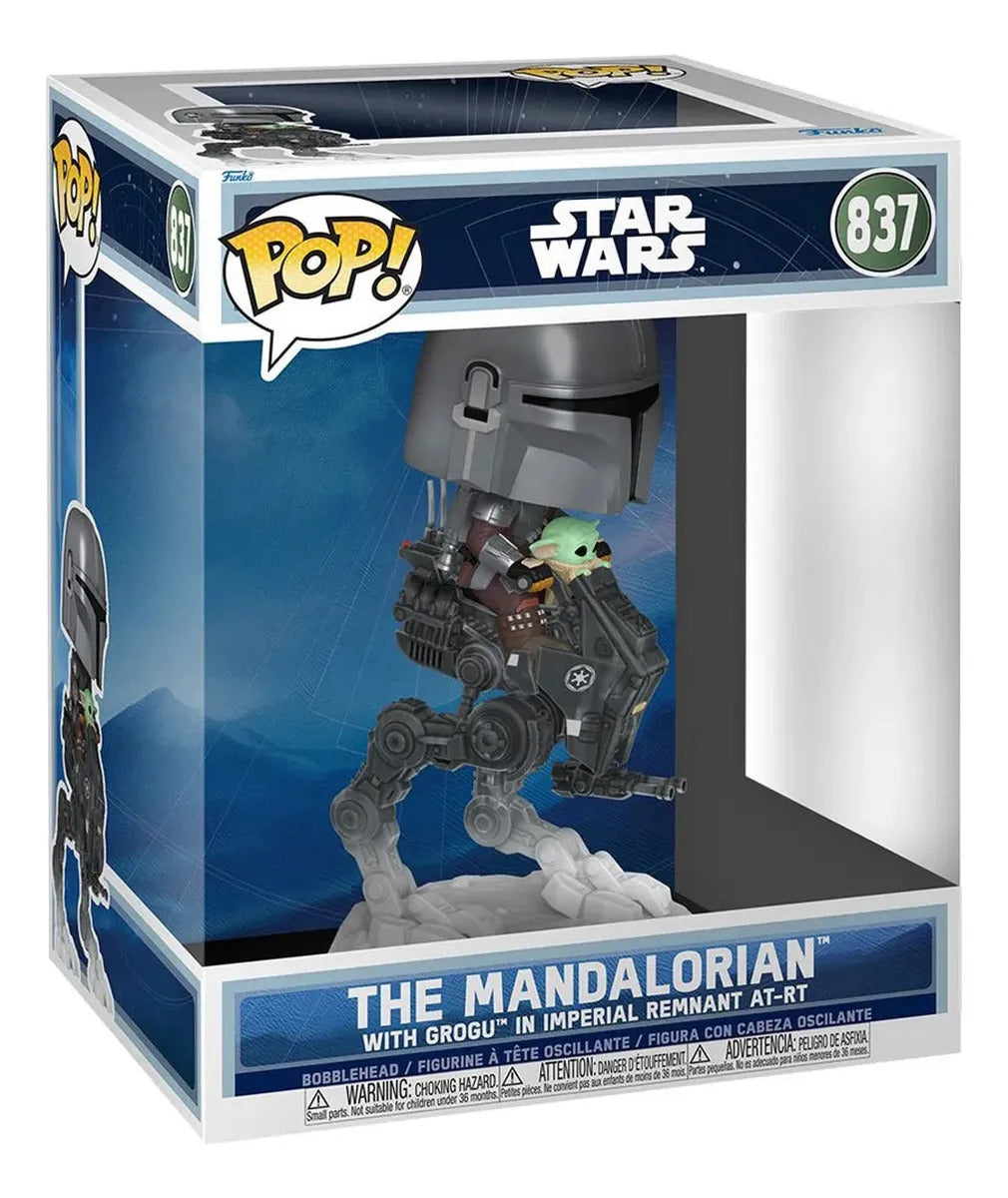 Funko Pop Rides Deluxe: Mandaloriano Con Grogu En Ar-rt