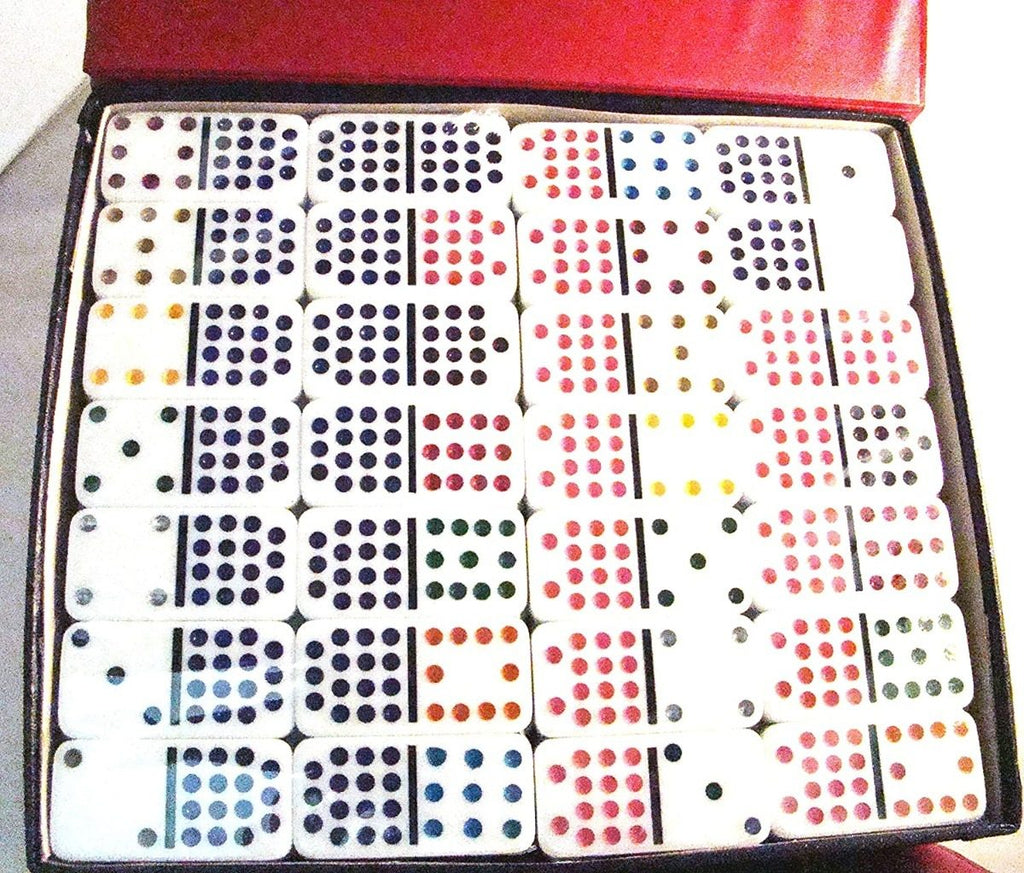 Chh Domino Doble 15 Puntos De Colores Con Caja De Vinil