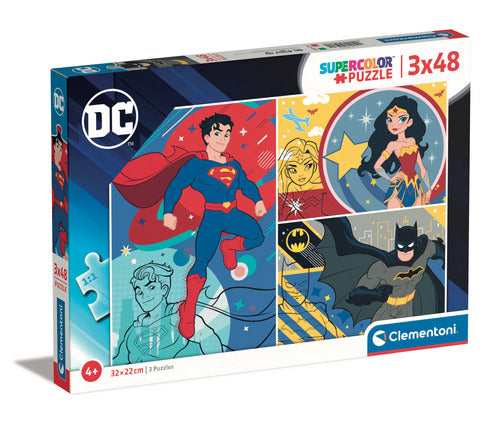 3 Rompecabezas Superman Mujer Maravilla Batman 48 Clementoni