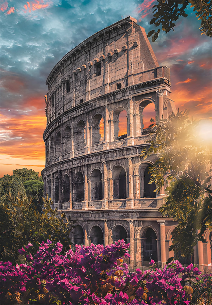 Rompecabezas Anfiteatro Flavio Coliseo Romano 500 Pz Clementoni Italia Atardecer Bugambilia