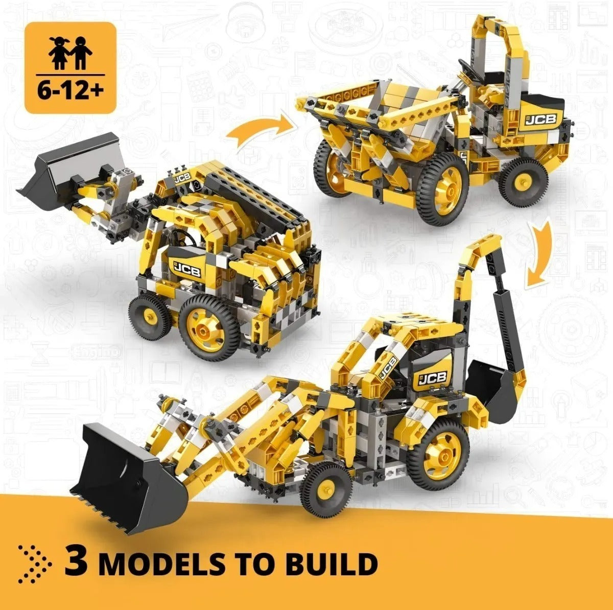 Engino Machinery Toys Retroexcavadora 3 En 1 Armable