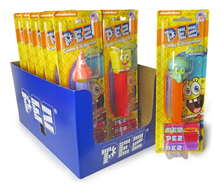Dulces Pez Pastillero  Blister Pack Spongebob Surtido 12 Pzs