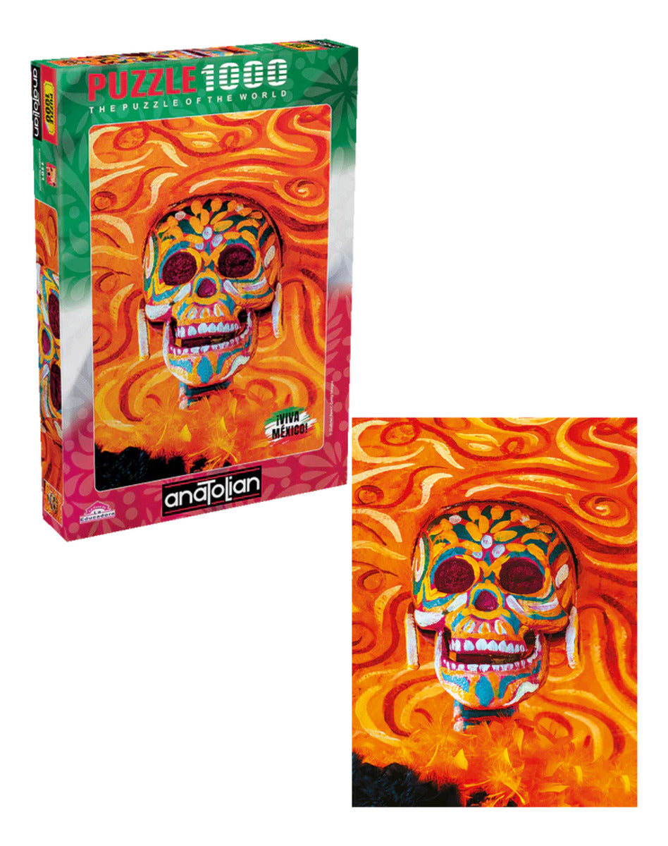 Rompecabezas Calavera Mexicana Colección Viva México 1000 Piezas Anatolian