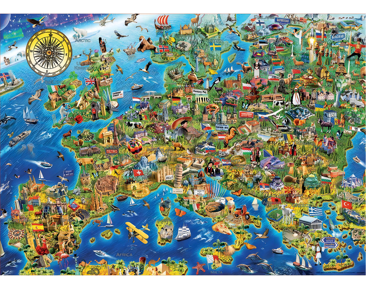 Puzzle Rompecabeza 500 Piezas Mapa De Europa Educa 17962
