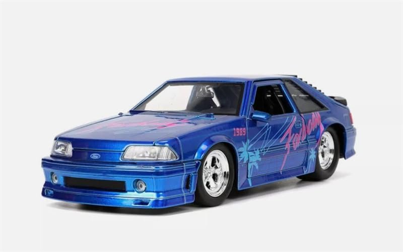 Ace Hobby for Jada Toys 1989 for Ford for Mustang for GT for Fox Body Blue 1:24 Modelo preconstruido for Coche