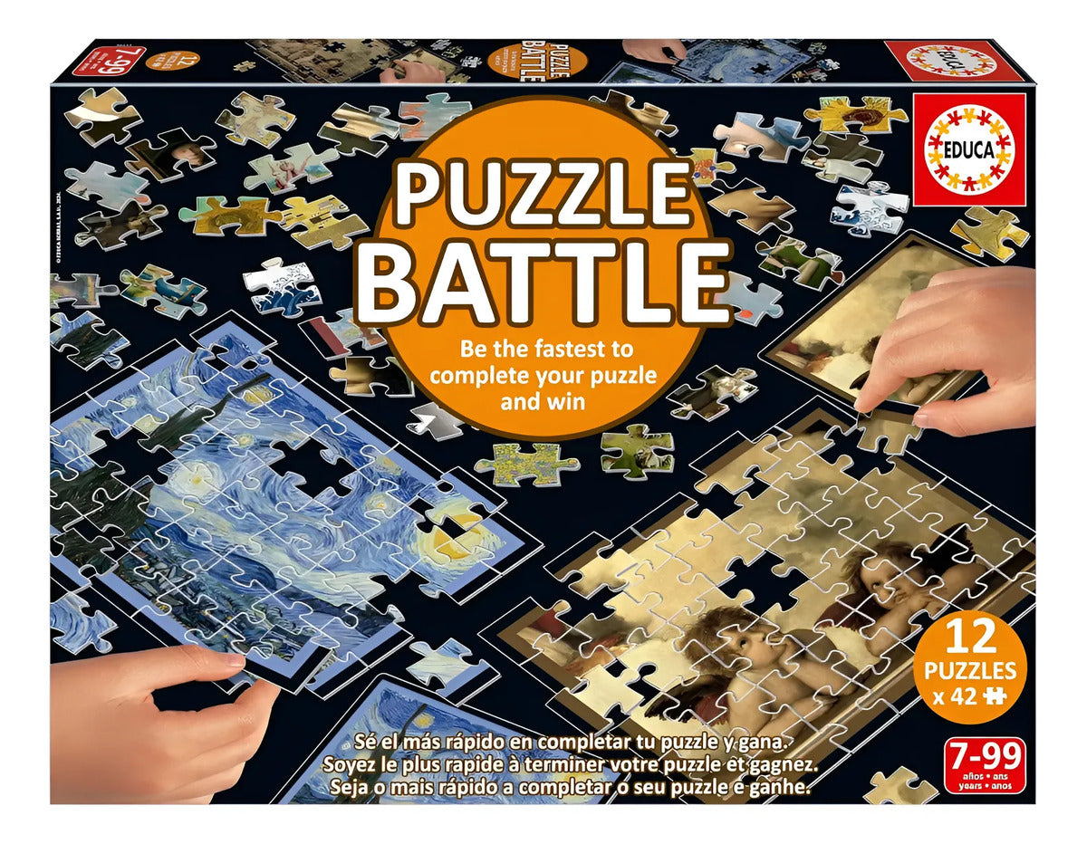 Rompecabezas Y Juego Batalla Obras De Arte 12x42 Pzs Educa