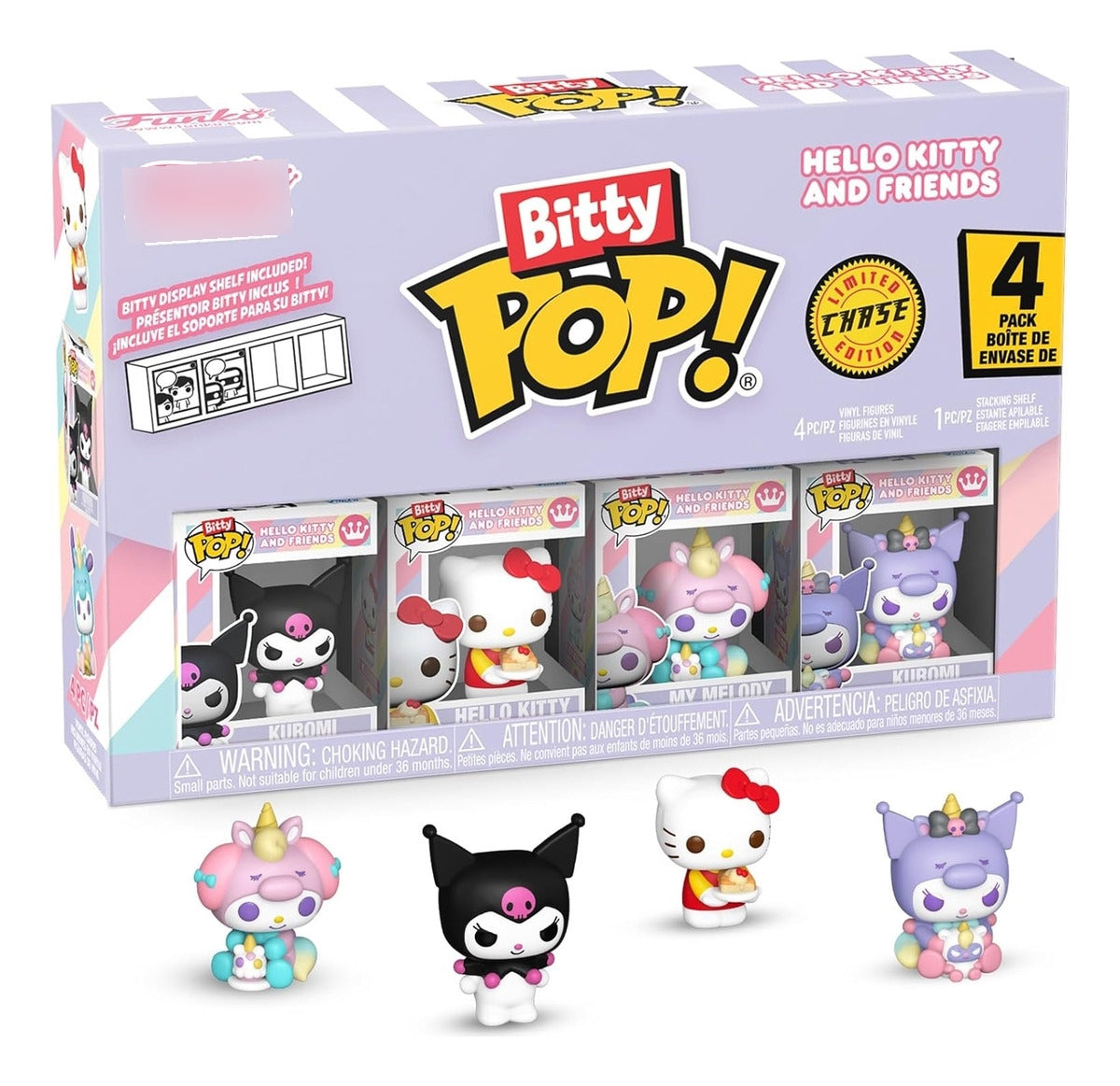 Funko Bitty Kuromi, Hello Kitty,  My Melody And Surprise