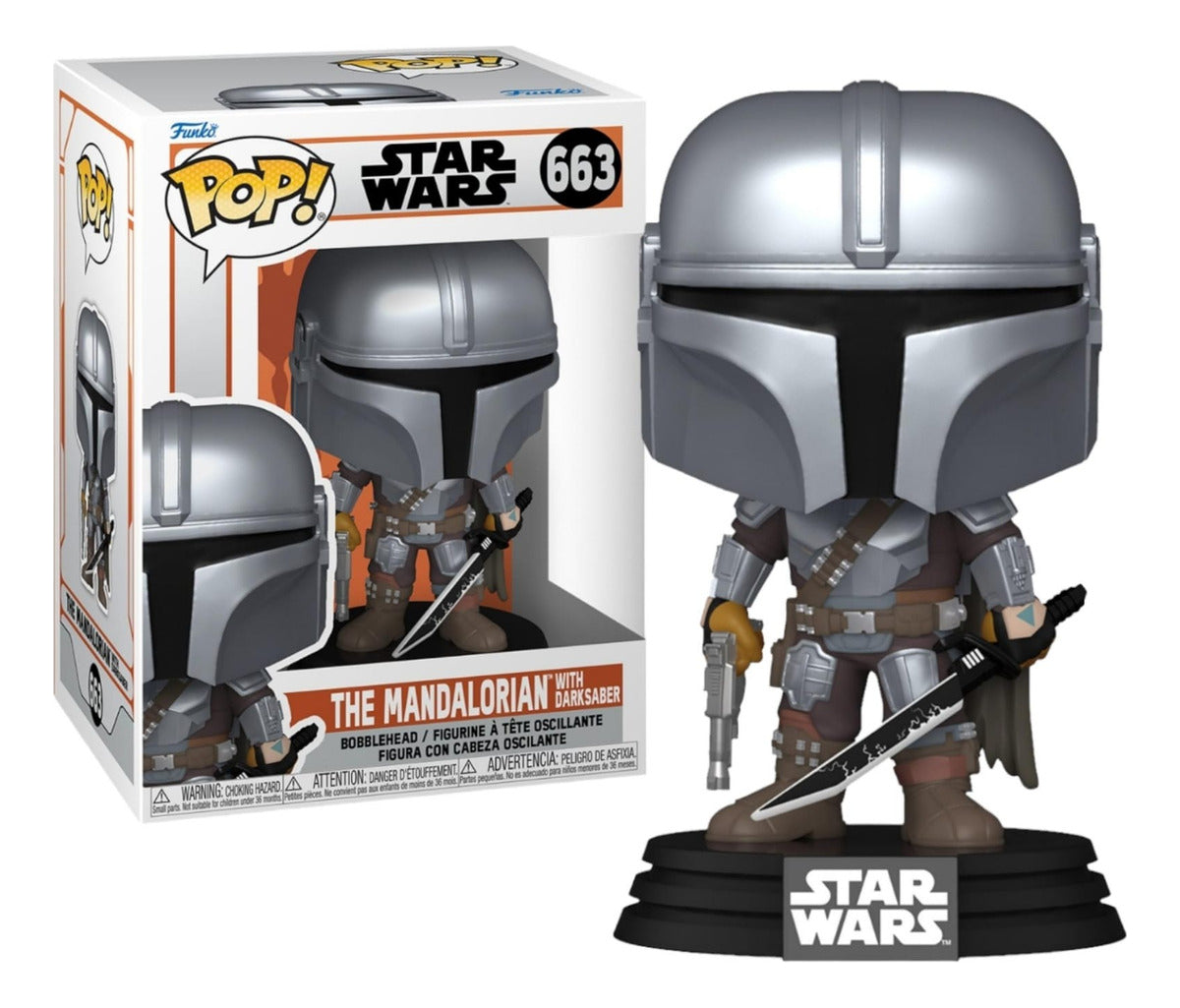 Funko Pop! The Mandalorian - Mandaloriano Con Sable Oscuro