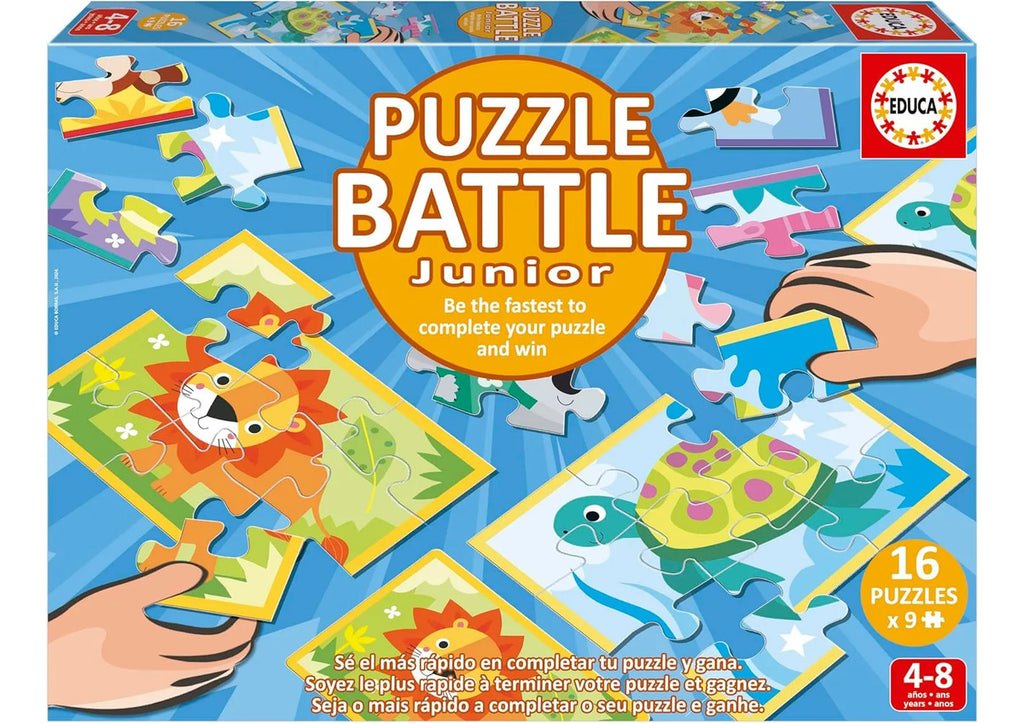 Rompecabezas Y Juego Batalla De Animales 9x16 Piezas Educa