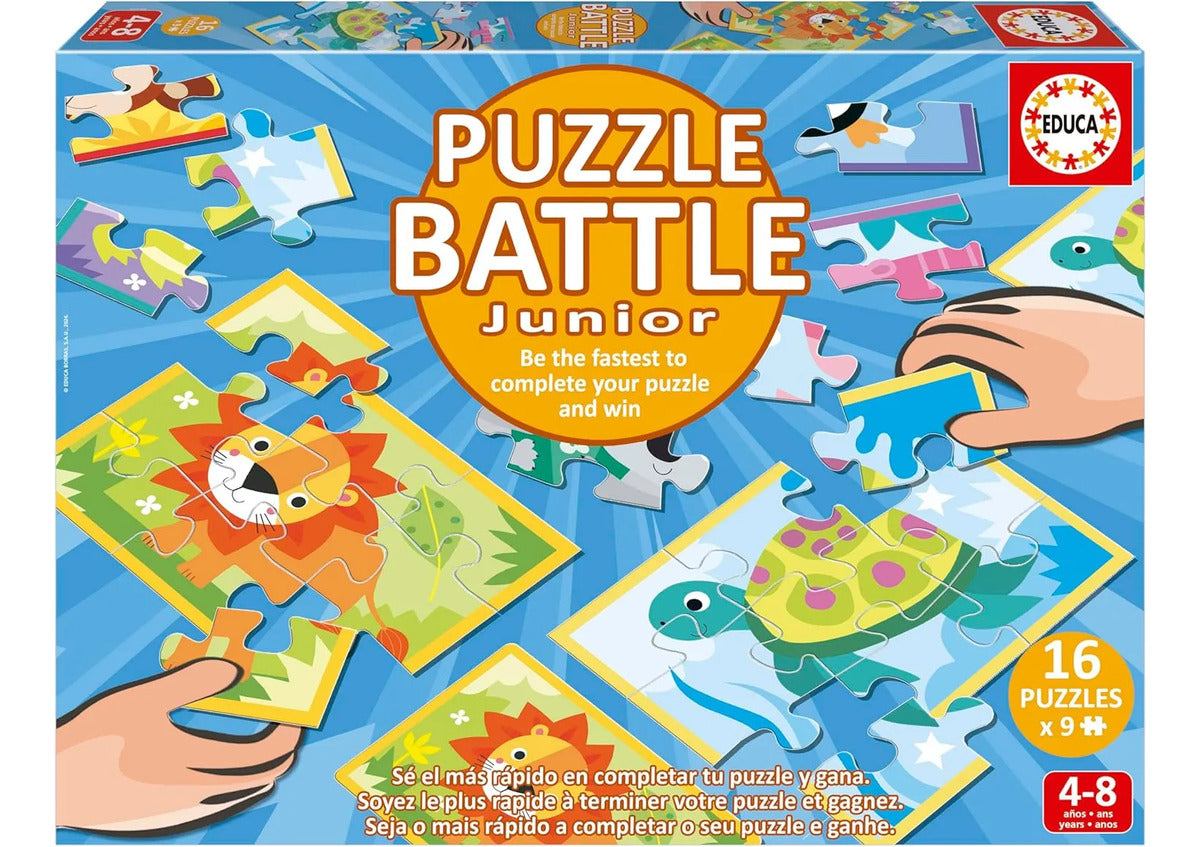 Rompecabezas Y Juego Batalla De Animales 9x16 Piezas Educa