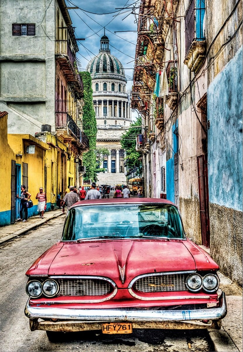 Coche En La Habana Cuba Capitolio Rompecabezas 1000 Pz Educa