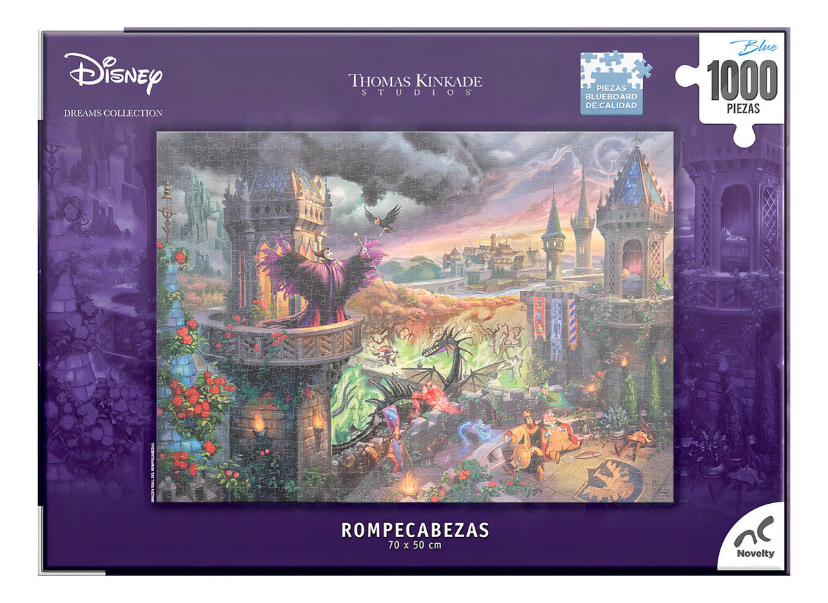 Rompecabezas Disney Villanos & Princesas 1000 Piezas Premium  Ilustración Thomas Kinkade, Póster Incluido, Perfecto Para Coleccionistas Y Regalo