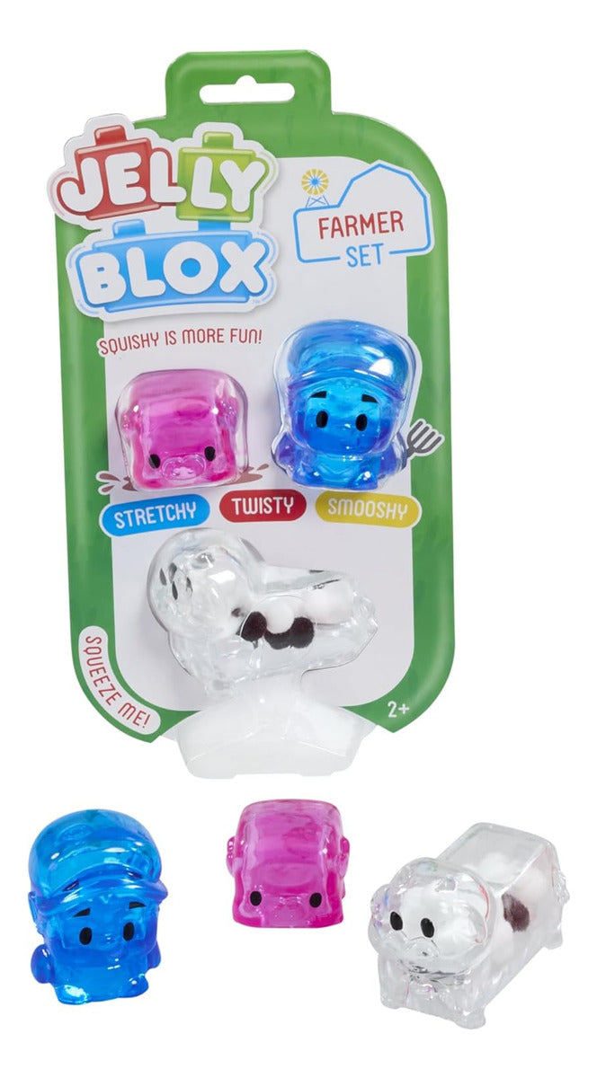 Juego De Bloques Jelly Blox Granja Granjero, Vaca, Cerdo
