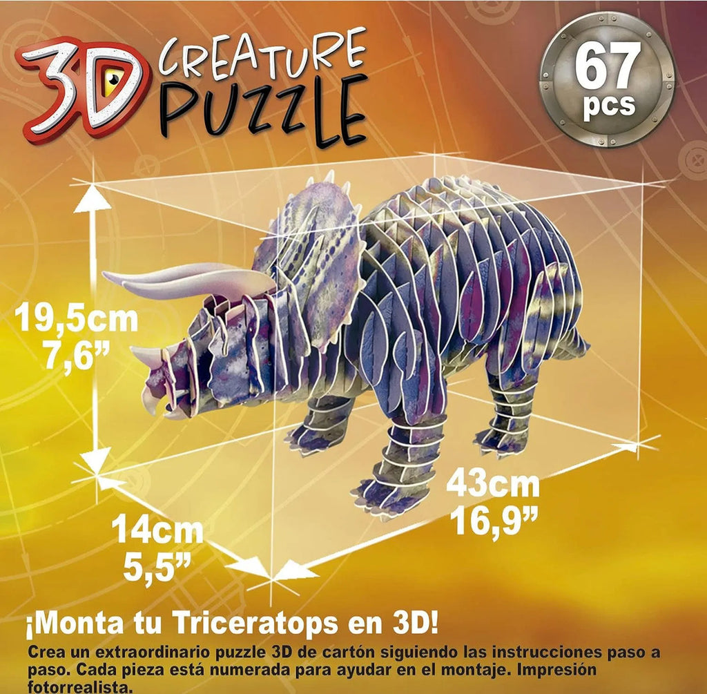 Rompecabezas 3d Dinosaurio Triceratops Educa 67 Piezas
