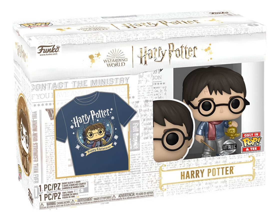 Funko Pop & Tee Harry Potter Navidad Playera Talla L Coleccionable