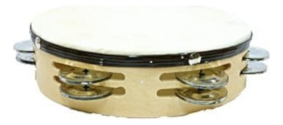 I048 Pandero 8 Infantil Doble Madera Cuero 19 Cm Educa