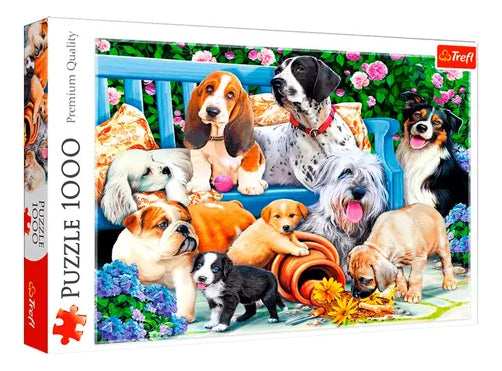 Puzzle Rompecabezas 1000 Piezas Trefl Perros En El Jardin Sk