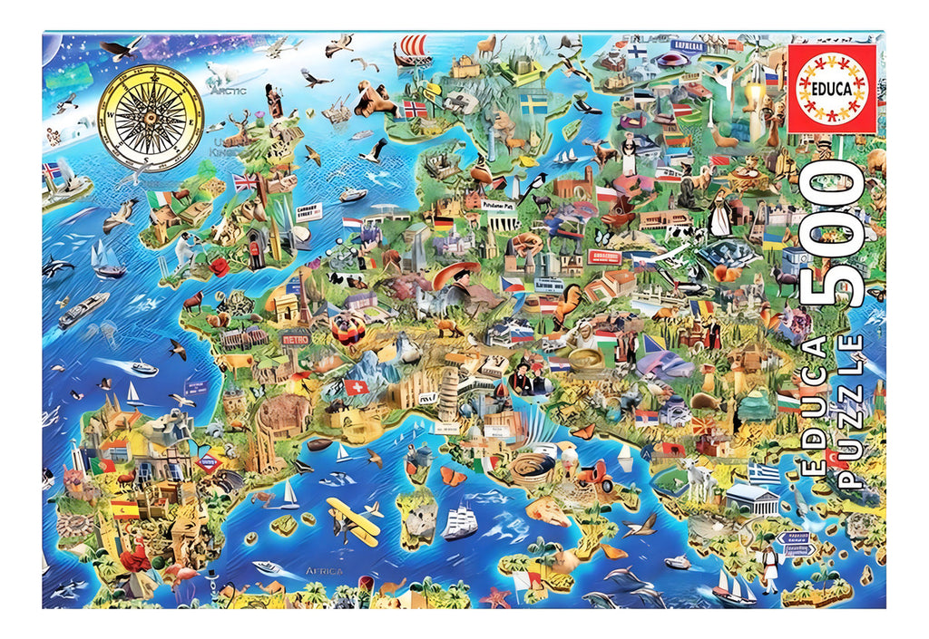 Puzzle Rompecabeza 500 Piezas Mapa De Europa Educa 17962