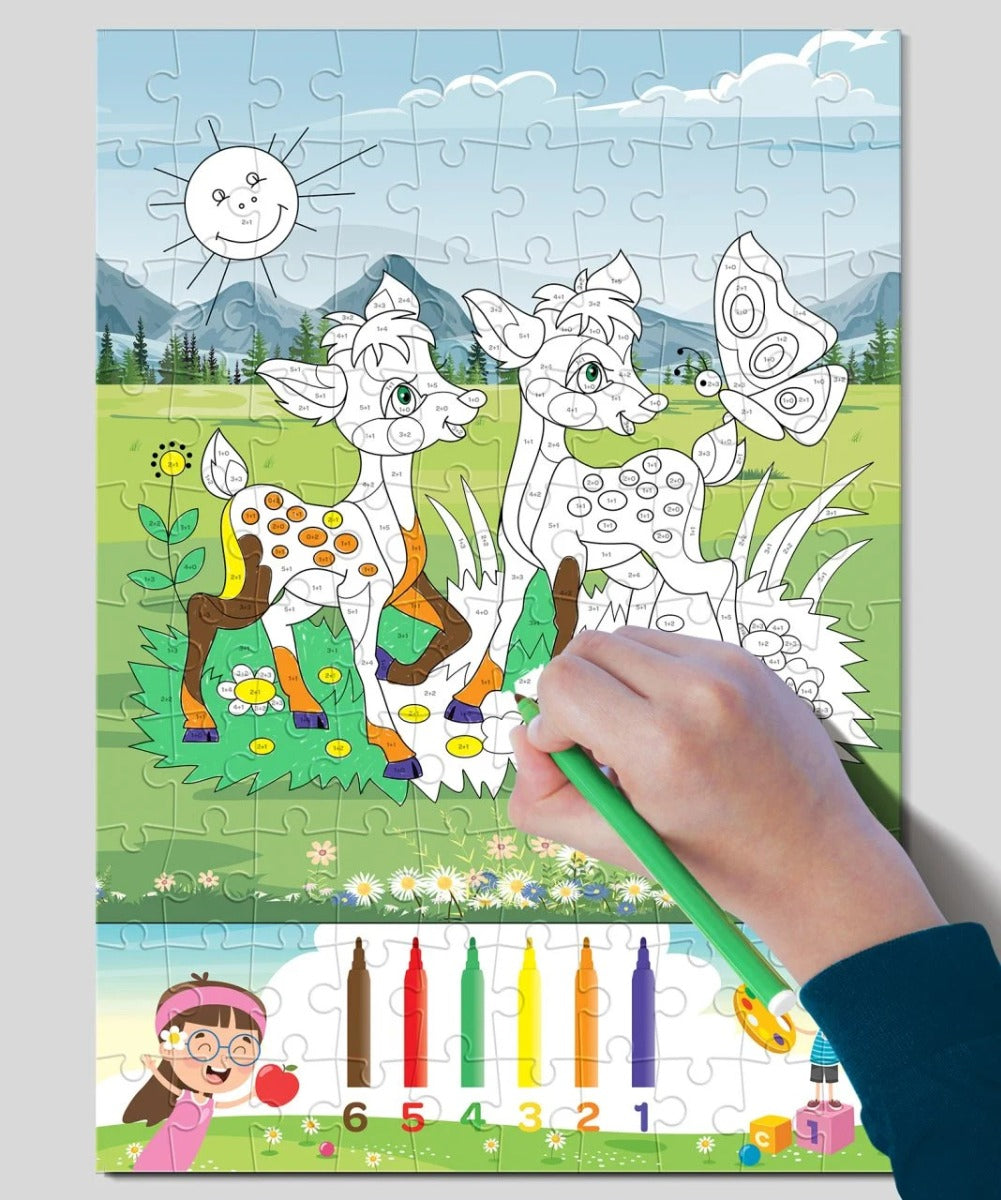 Art Kids Resuelve La Suma Pinta X Números Art Puzzle 100 Pzs