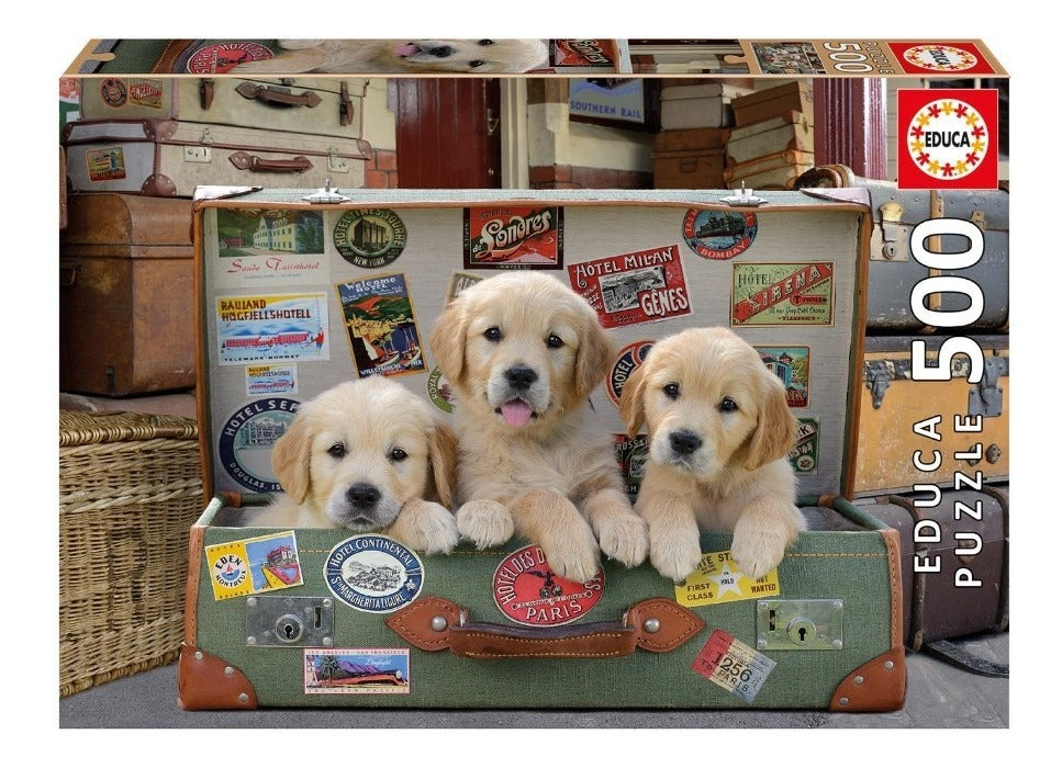 Rompecabezas Educa 500 Piezas Cachorros Equipaje Animales Cartón