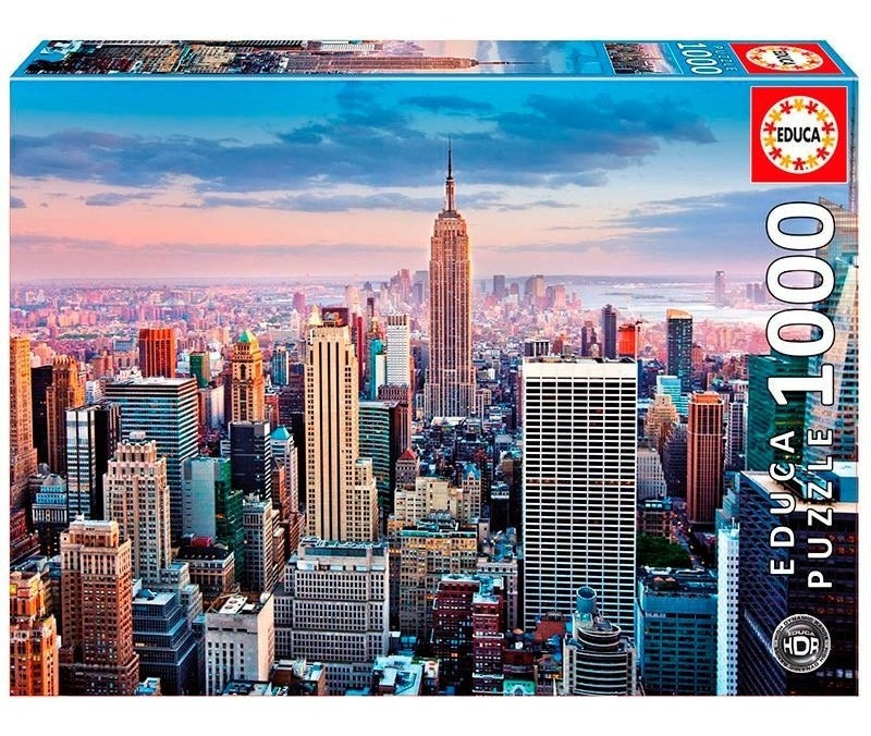 Rompecabezas Educa 1000 Piezas Manhattan Nueva York Cartón Horizontal