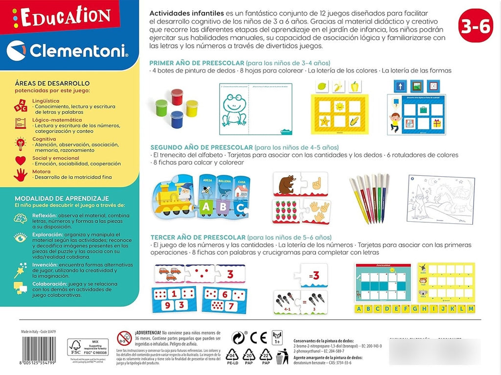 Juego Actividades Educativas Infantiles Clementoni Education