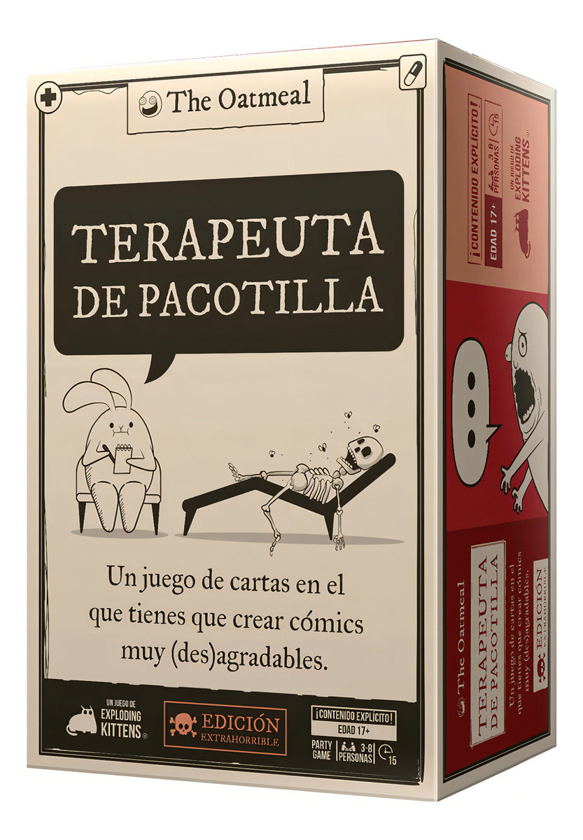 Terapeuta De Pacotilla Juego De Cartas Para Adultos Exploding Kittens 18+ Con Humor Irreverente Y Roles Interactivos