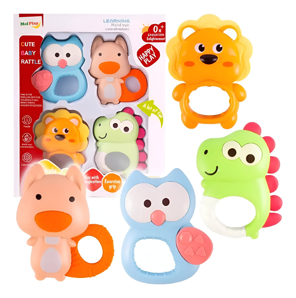 Kit Sonajas Animales Del Zoologico 4pz